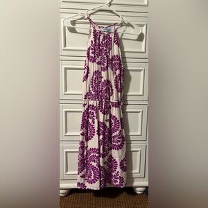 ANTONIO MELANI Purple and Cream Floral Dress size 2